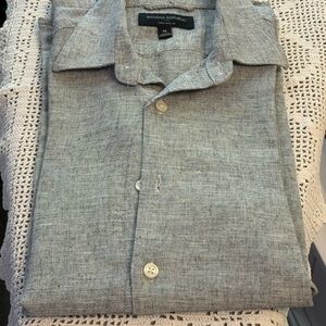 Banana Republic Linen Slim Fit Shirt in Gray